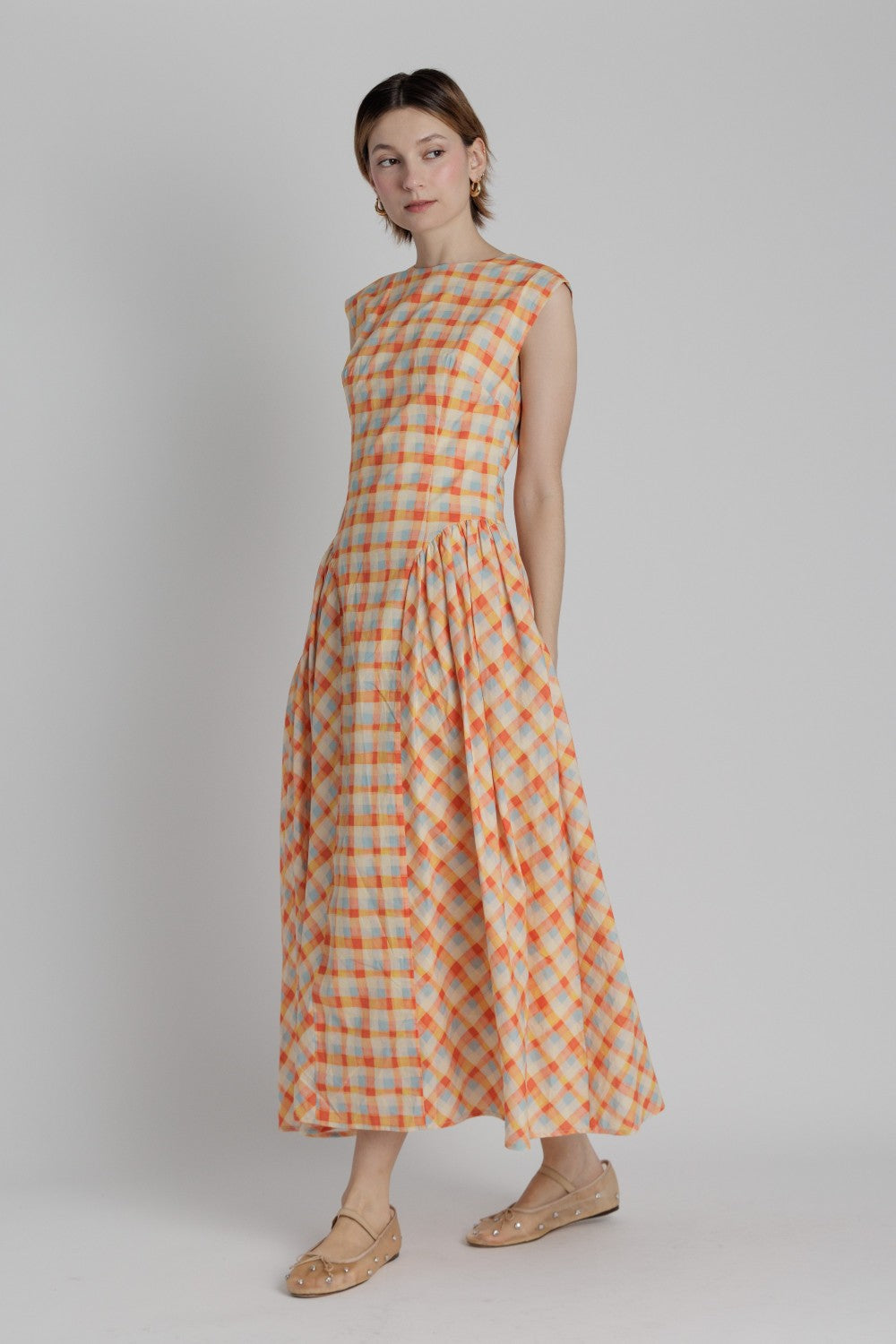 basque waist midi dress Floral Satin Sweetheart Fit And Flare With Pockets Adjustable waist Knot Front Basque Waist Midi
