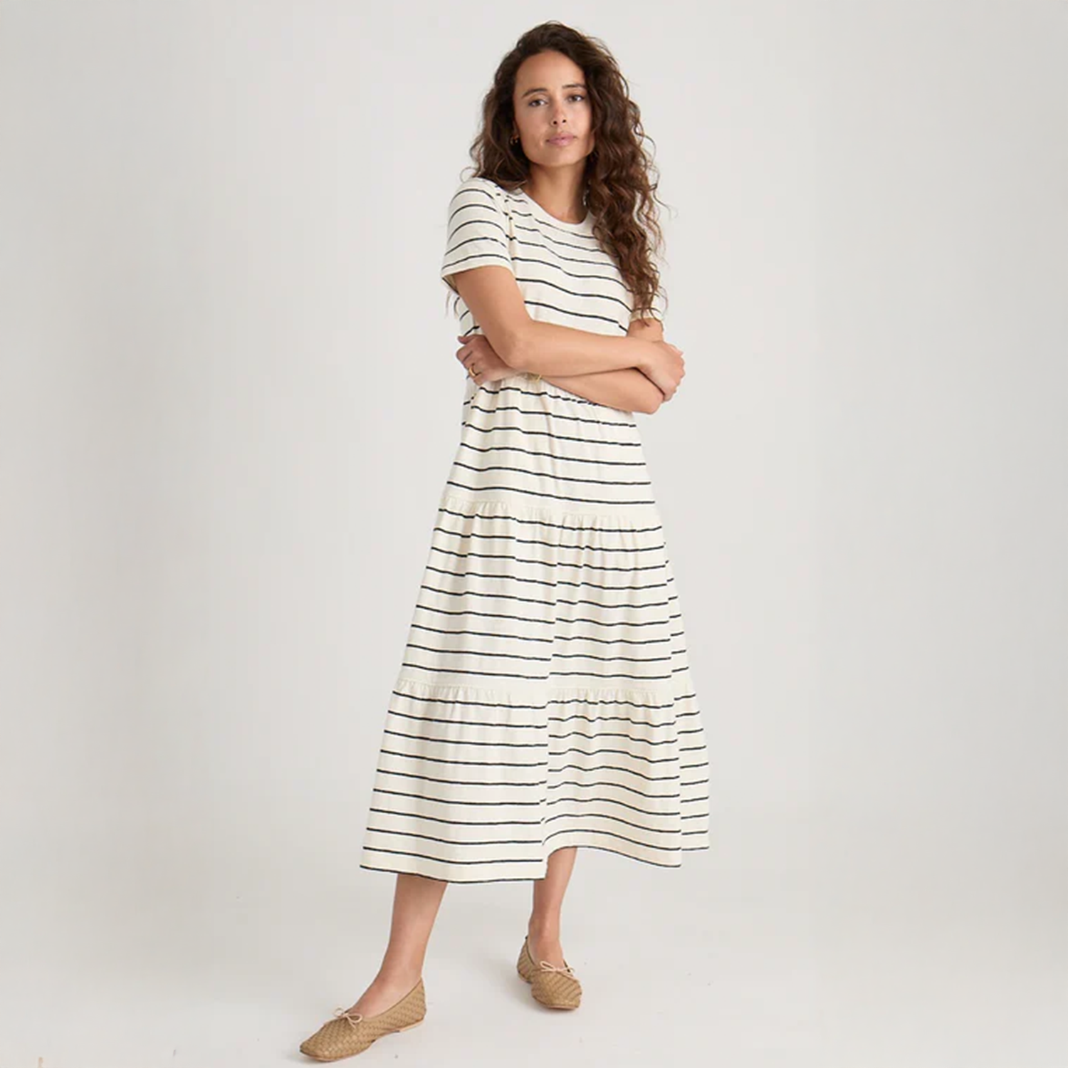 slub midi dress Marine Layer Vintage Slub Midi Dress- Antique White M