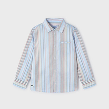  Light Blue Long Sleeve Stripes Oxford Shirt