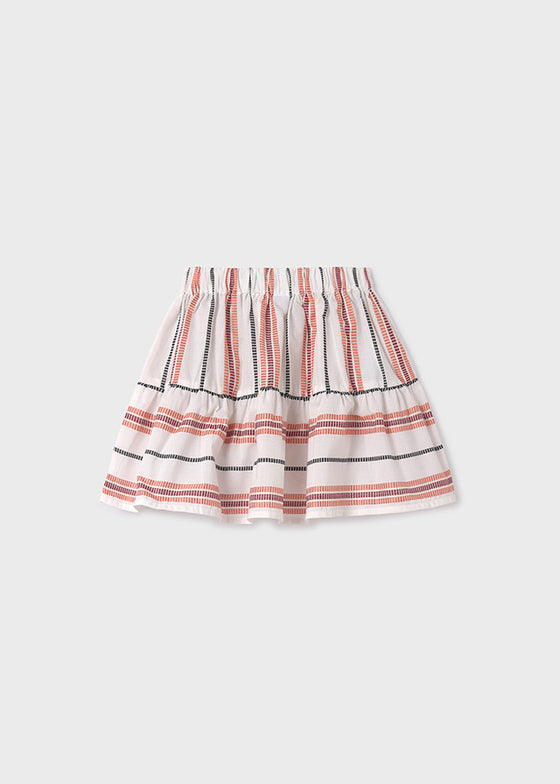 Brick Red Striped Skirt