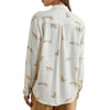 Charli Natural Leopard Embroidered Long Sleeve Blouse