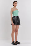 High Waisted Faux Leather Shorts
