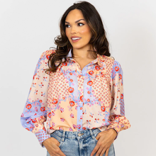  Floral Ruffle Collar Button Up Blouse