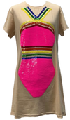 Pink & Rainbow Swimsuit Coverup