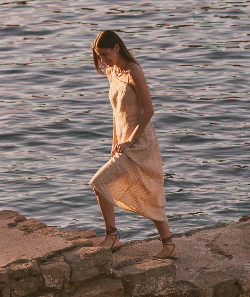linen beach dress The Mykonos - Solid Black Linen Beach Dress