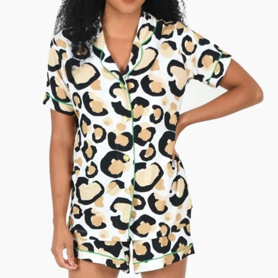 Cheetah Pajama Short Set
