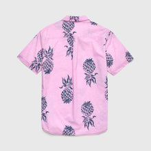  Joey Short Sleeve Pineapple Printed Slub Shirt