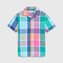  Joey Short Sleeve Oversized Check Plaid Cotton Lawn Shirt