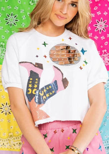  Disco Cowgirl Poof Sleeve Top