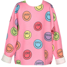  Happy Face Print Sweater