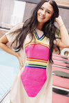 Pink & Rainbow Swimsuit Coverup