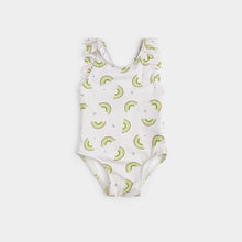  Baby Girl's Kiwi Print On Crème One-Piece Swimsuit