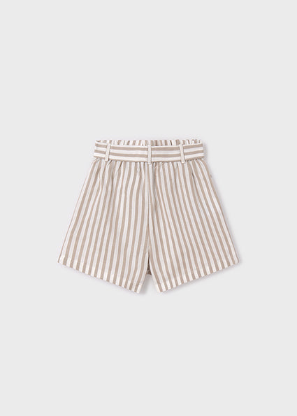 Beige Stripes Shorts