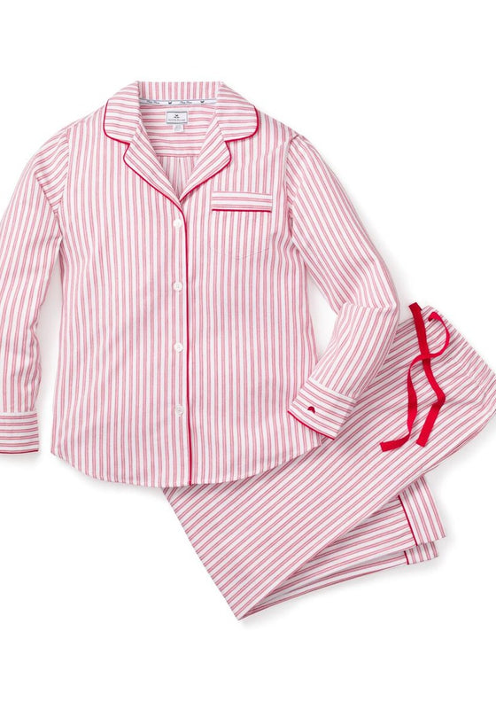 Women's Antique Red Ticking Pajama Set