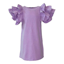  Lavender Haze Ruffle Denim Dress