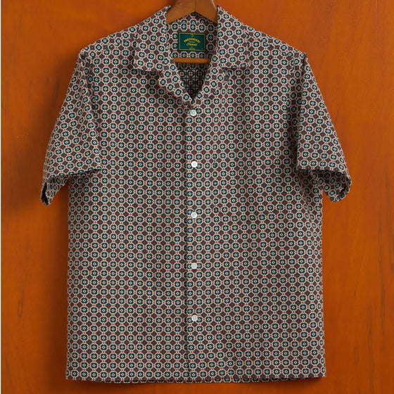 Portuguese Tile Short Sleeve Cotton Shirt