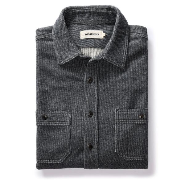 The Utility Shirt in Navy French Terry Twill Knit