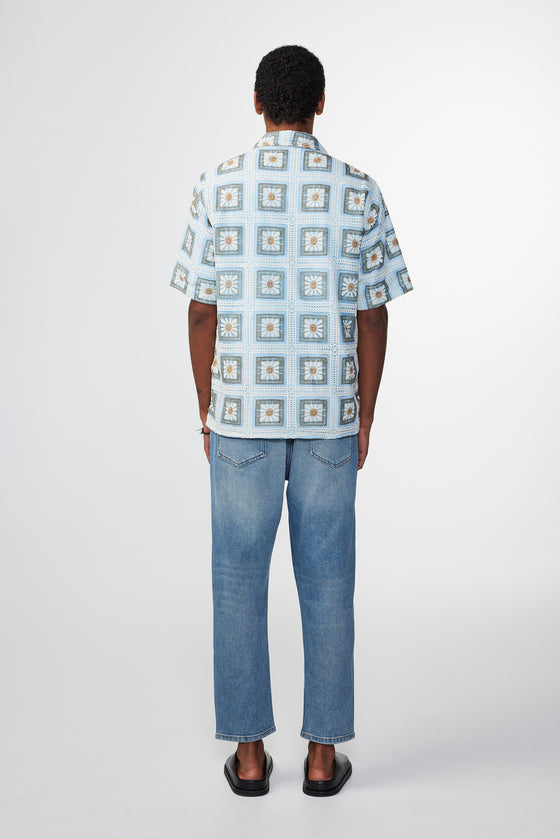 Julio 5391 Short Sleeve Multi Colour Crochet Shirt