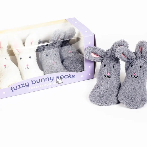 Fuzzy Easter Bunny Socks - 2 Pairs