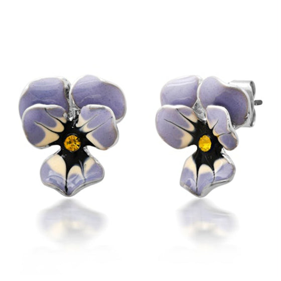 Enamel Flower Post Earrings