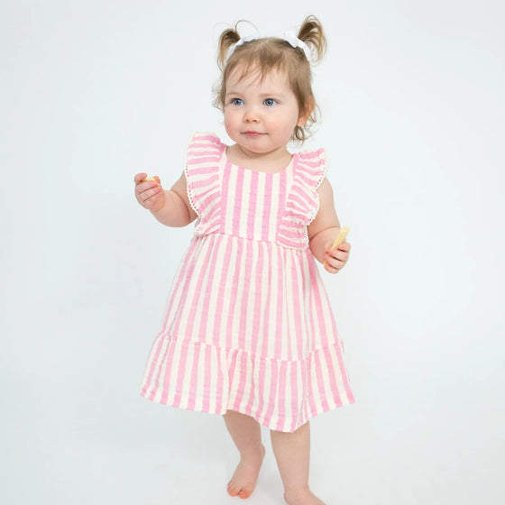 Picot Trim Edged Dress and Diaper Cover