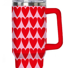  Girly Red Hearts 40oz Tumbler with Handle and Straw