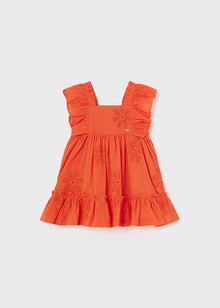  Tangerine Embroidered Dress