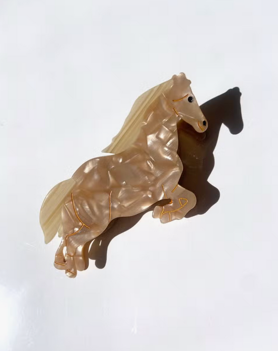Hand Painted Horse Claw Hair Clip