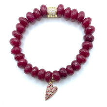  Ruby Hearts Charm Bracelet