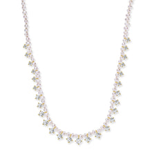  Handmade Pearl Beaded Necklace with Graduated CZ Stones