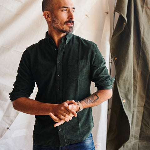 The Jack Shirt in Pine Heathered Pincord