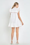 White Ruffle Mini Dress