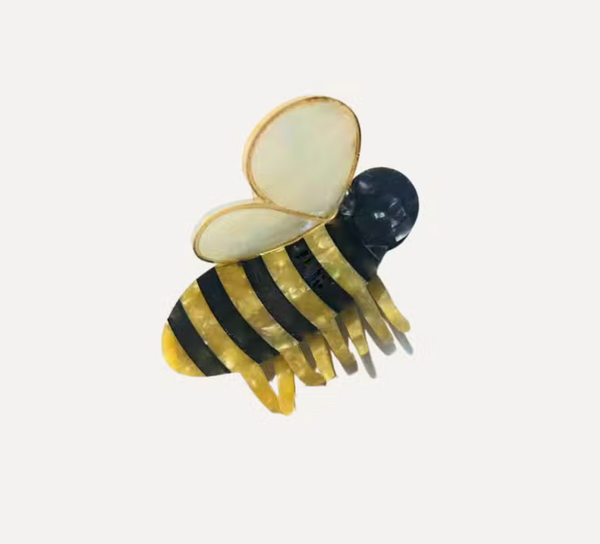 Hand Painted Bee Claw Hair Clip