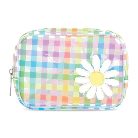 Daisy Gingham Clear Small Cosmetic Bag
