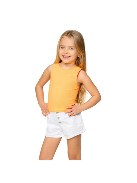 Little Girl's Ribbed Crop Tank Top