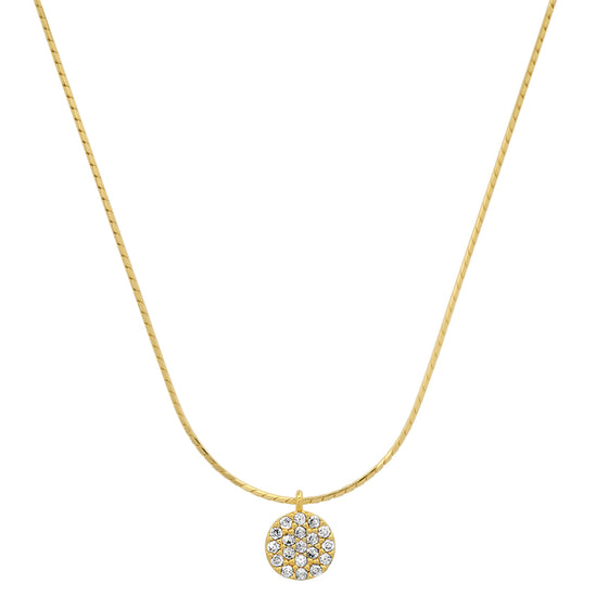Gold Vermeil Chain with Pave CZ Disc
