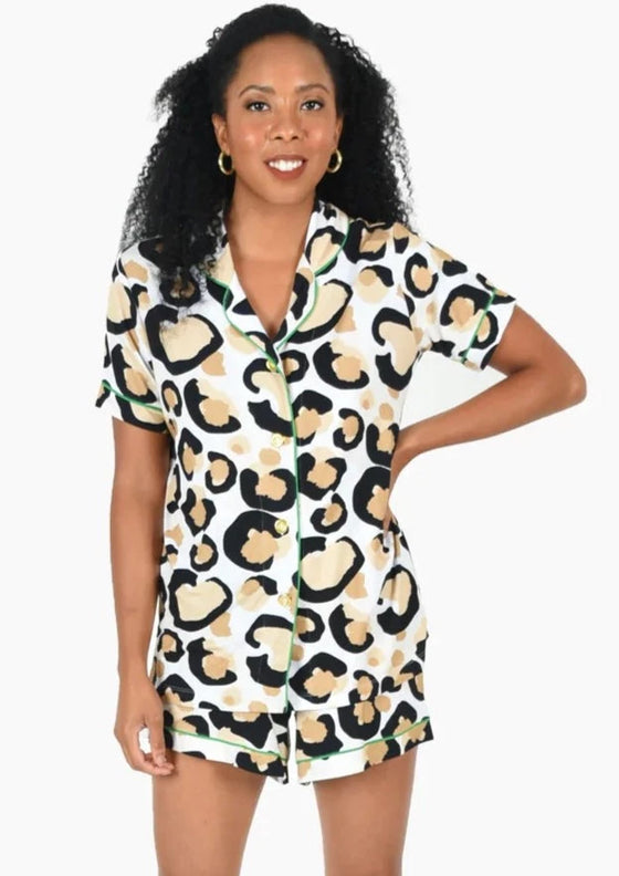 Cheetah Pajama Short Set