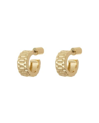 Mini Timepiece Hoops Gold