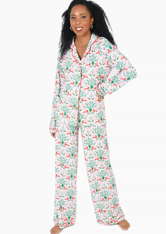 Long Sleeve Reindeer Pajama Pant Set