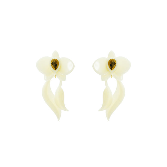 Orchid Deco Earring - Cream