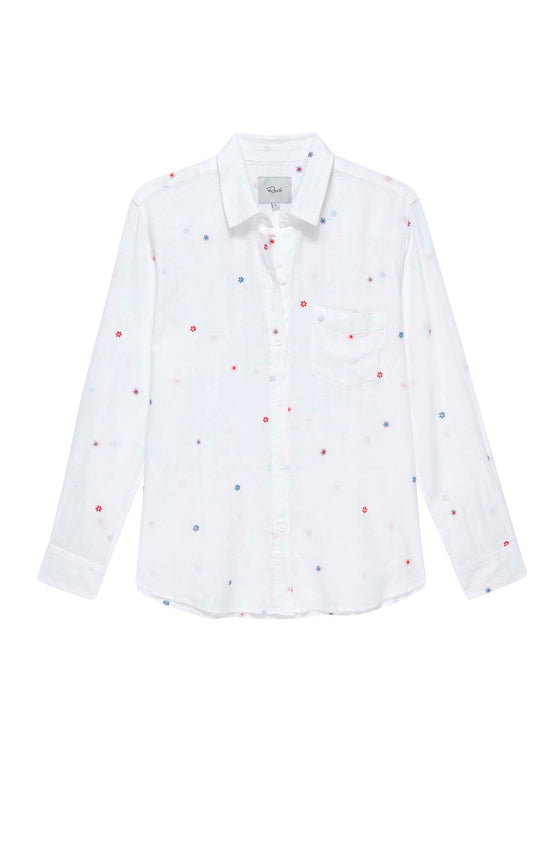 Charli Multi Daisy Embroidery Long Sleeve Shirt