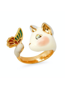  Butterfly and Cat Open Ring