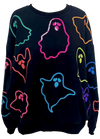 Black and Rainbow Spooky Ghost Sweatshirt