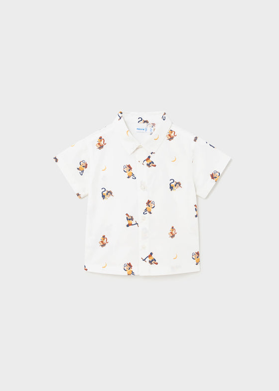 White/Banana Short Sleeve Shirt