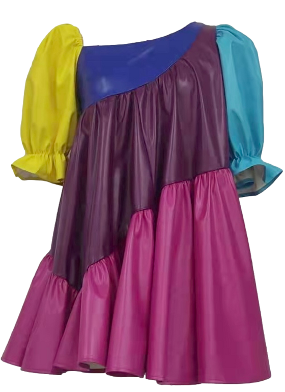 Colorblock Asymmetrical Dress