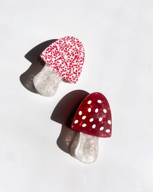  Hand Painted Toadstool Mushroom Claw Hair Clip