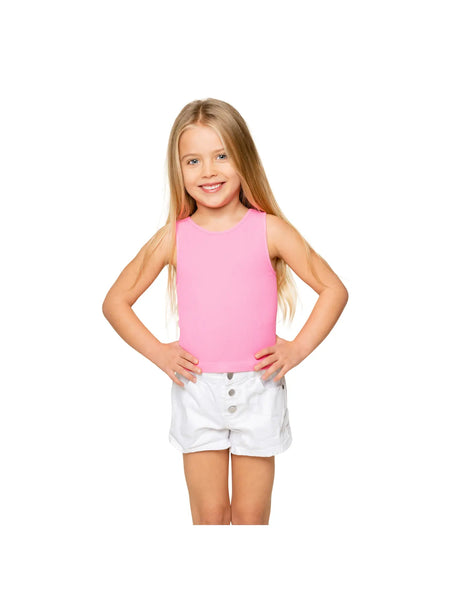 Little Girl's Ribbed Crop Tank Top