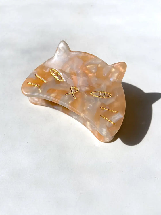 Kitty Cat Shell Acetate Claw Clip