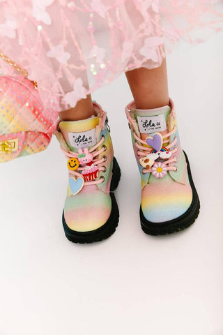 Ombre Rainbow Charm Boots