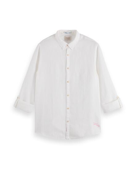 Linen Shirt with Sleeve Roll-Up